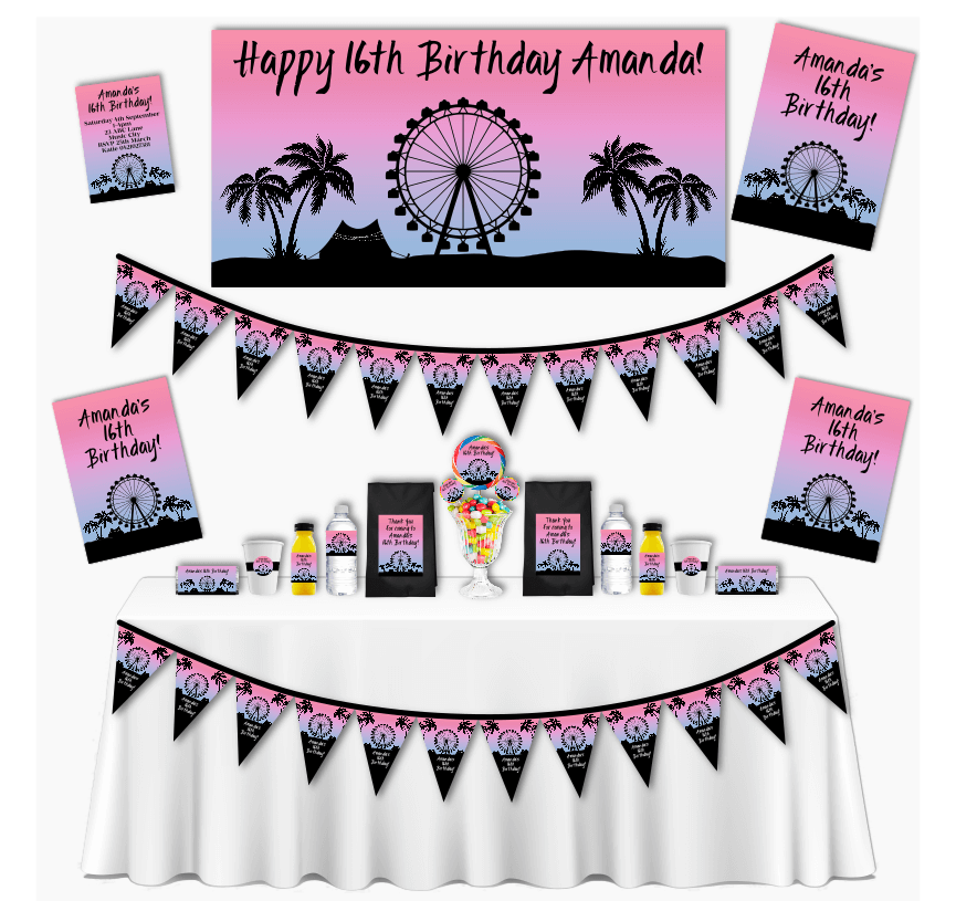 Personalised Coachella Festival Party Decorations