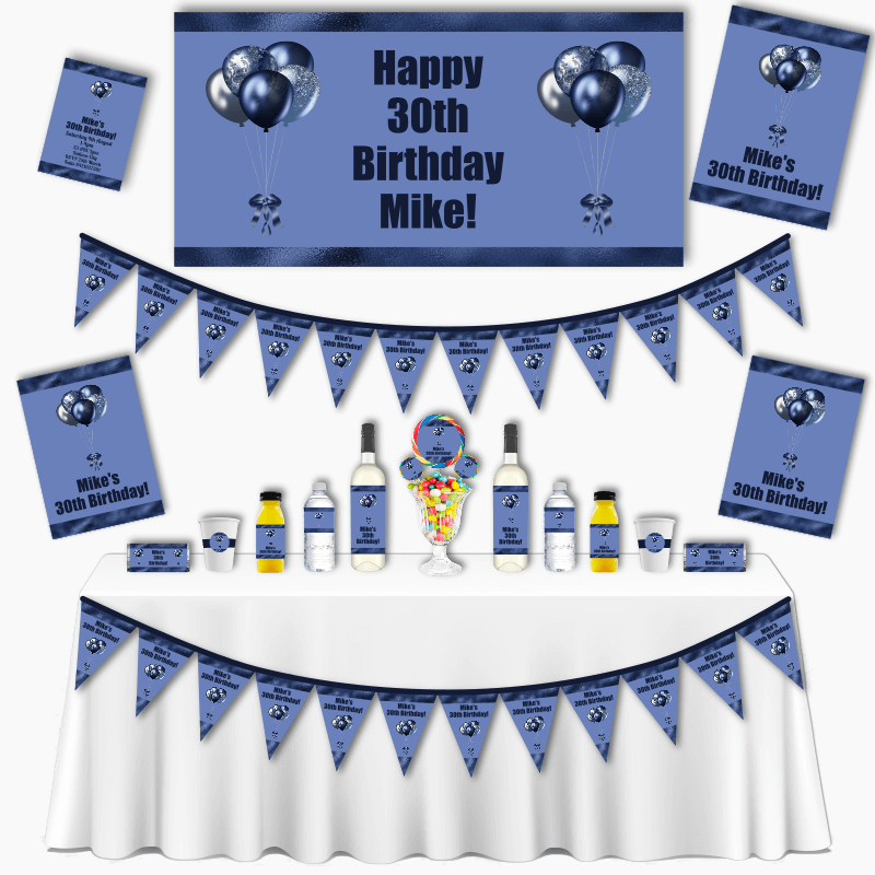 Personalised Navy Blue Balloons Party Decorations