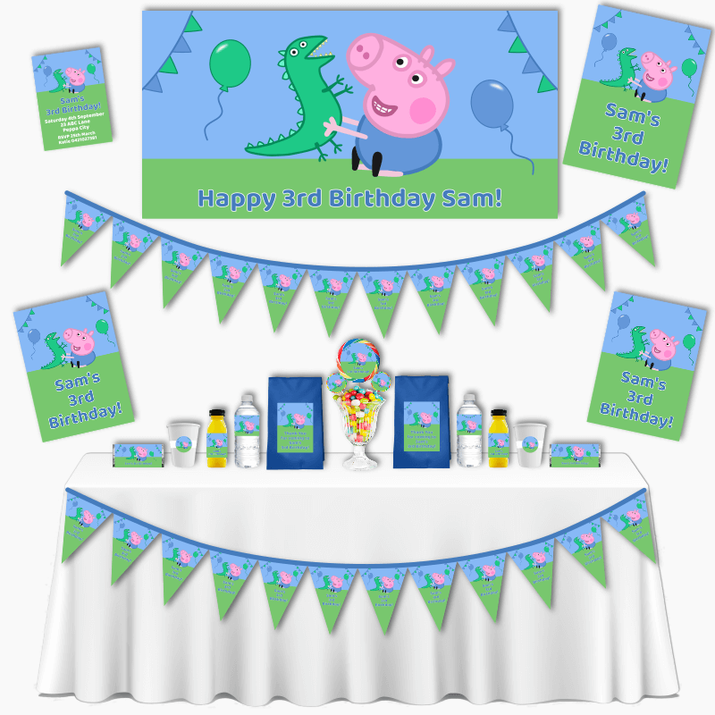 Personalised George Pig Birthday Party Decorations