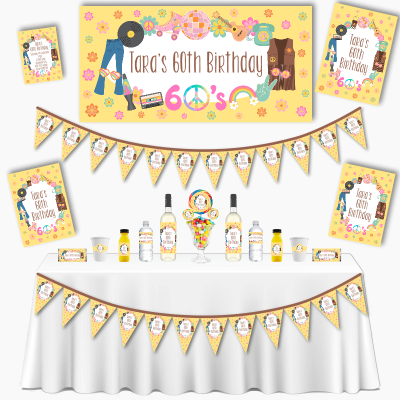 Personalised 60s Birthday Party Decorations