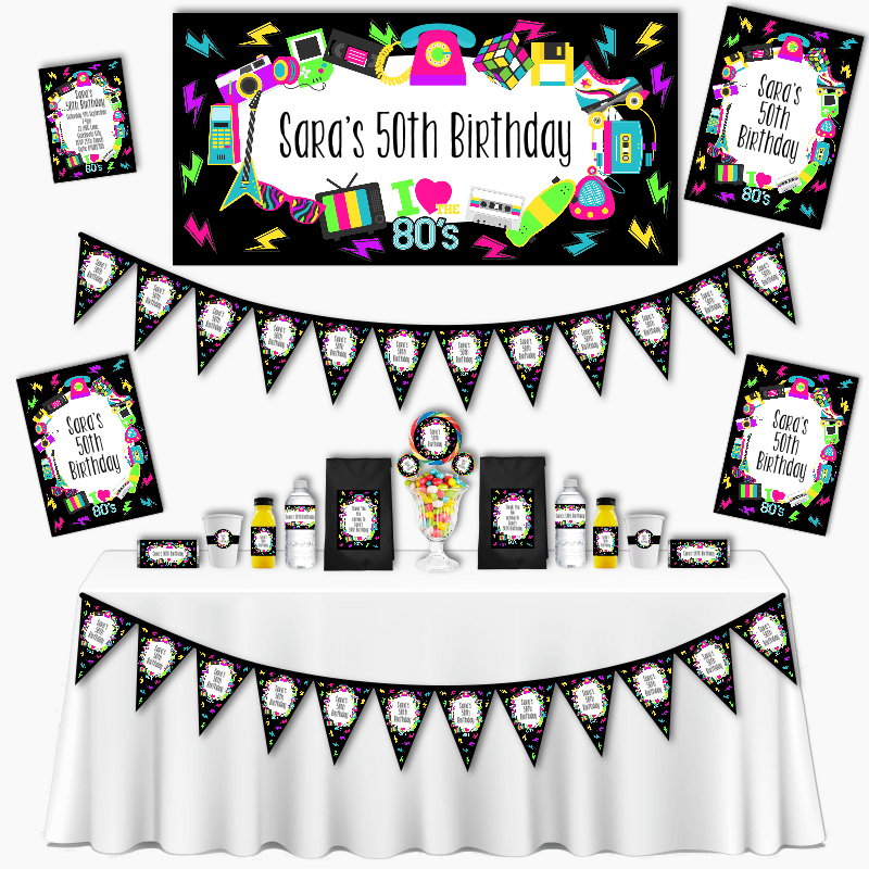Personalised 80s Birthday Party Decorations