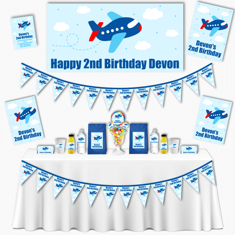 Personalised Airplane Birthday Party Decorations