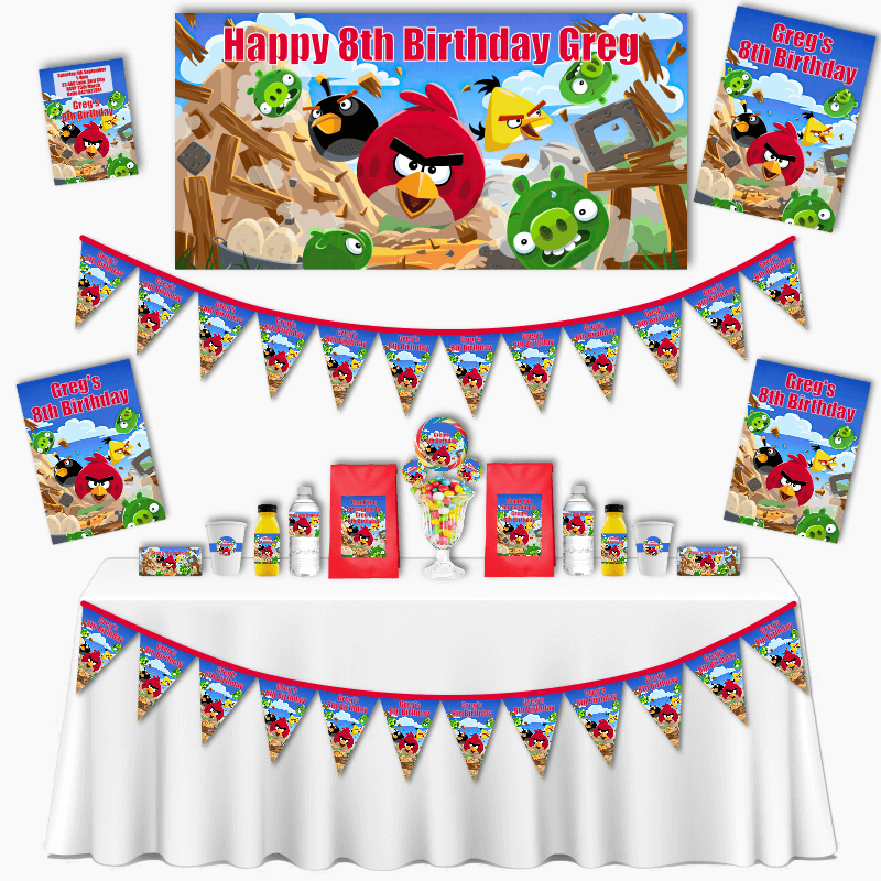 Personalised Angry Birds Birthday Party Decorations