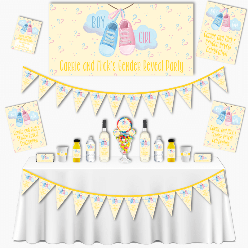 Personalised Baby Booties Gender Reveal Party Decorations
