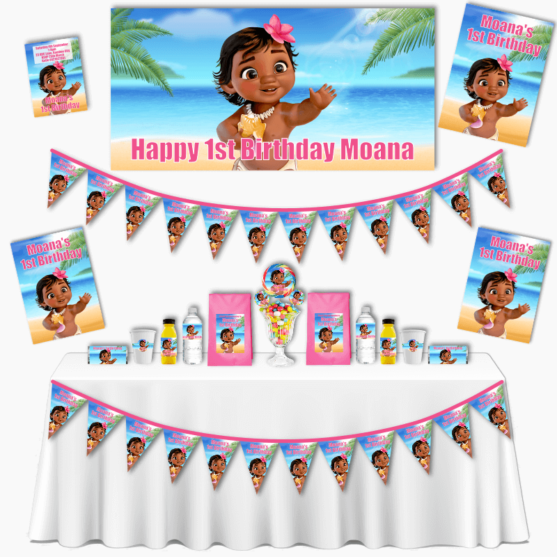 Personalised Baby Moana Birthday Party Decorations