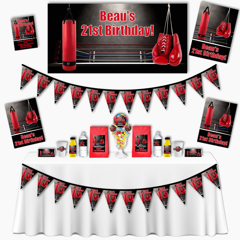 Personalised Boxing Birthday Party Decorations