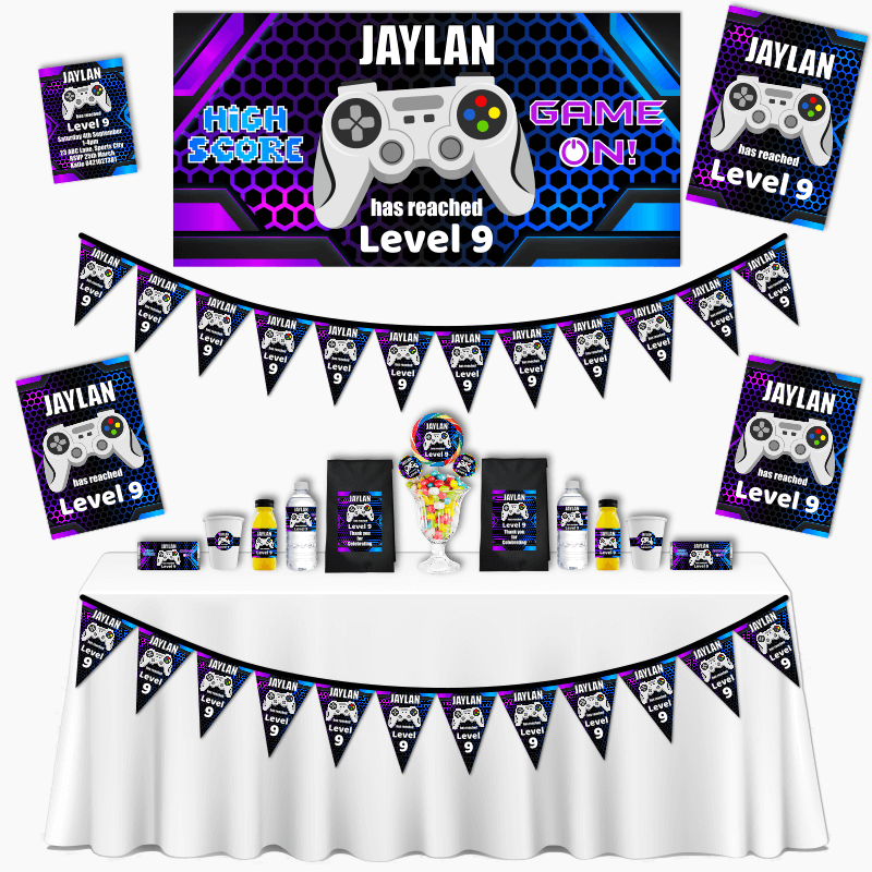 Personalised Gaming Birthday Party Decorations