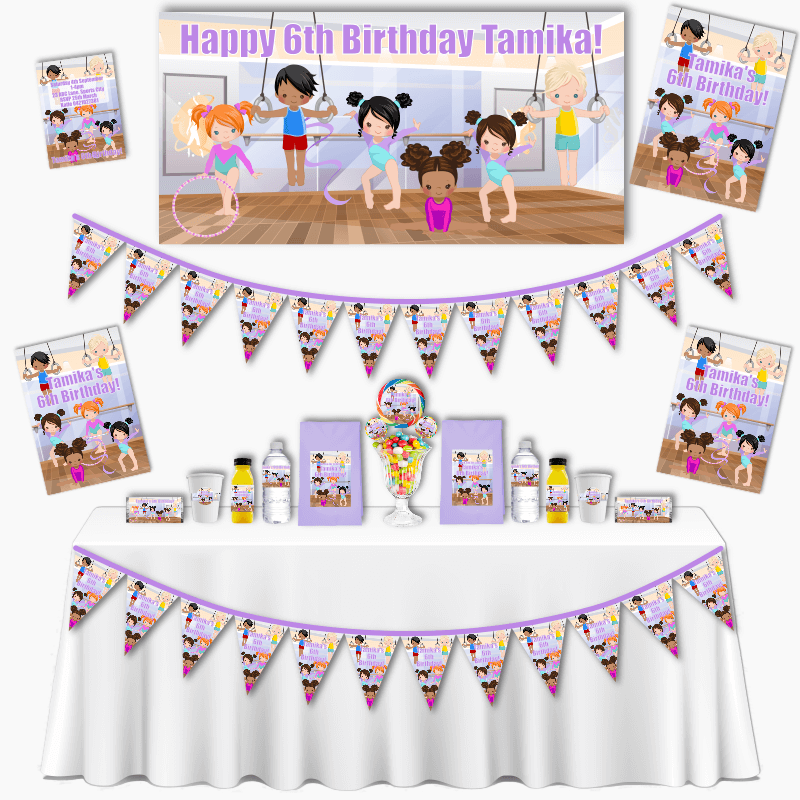 Personalised Gymnastics Birthday Party Decorations