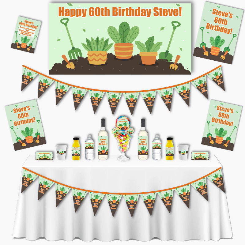 Personalised Gardening Birthday Party Decorations