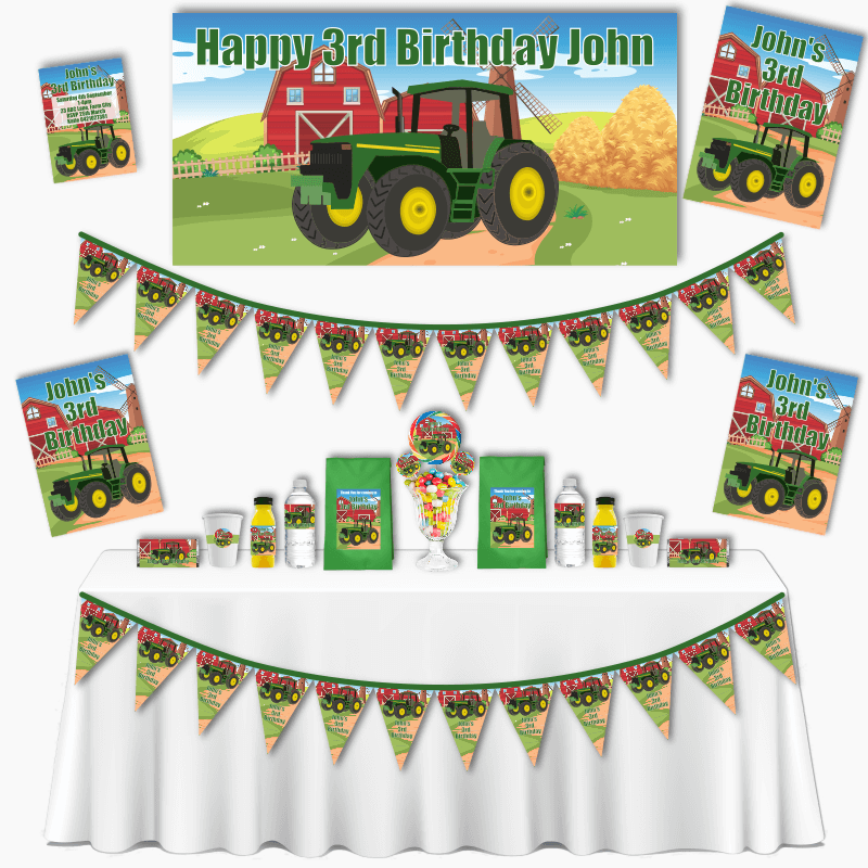 Personalised John Deere Tractor Party Decorations
