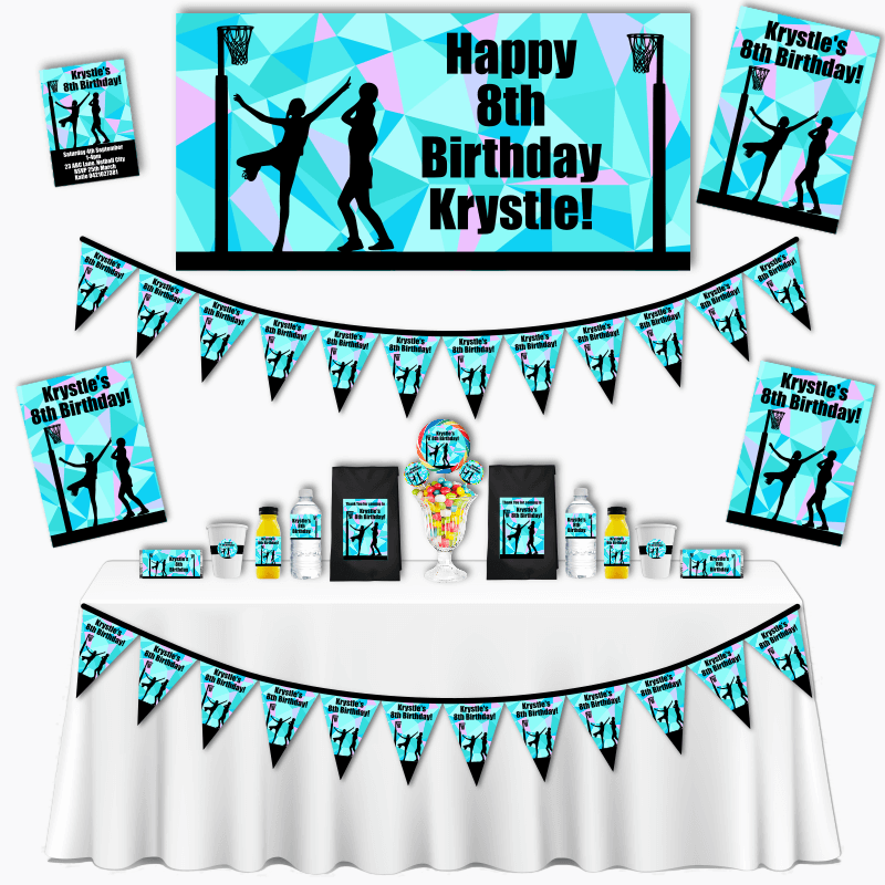 Personalised Netball Birthday Party Decorations
