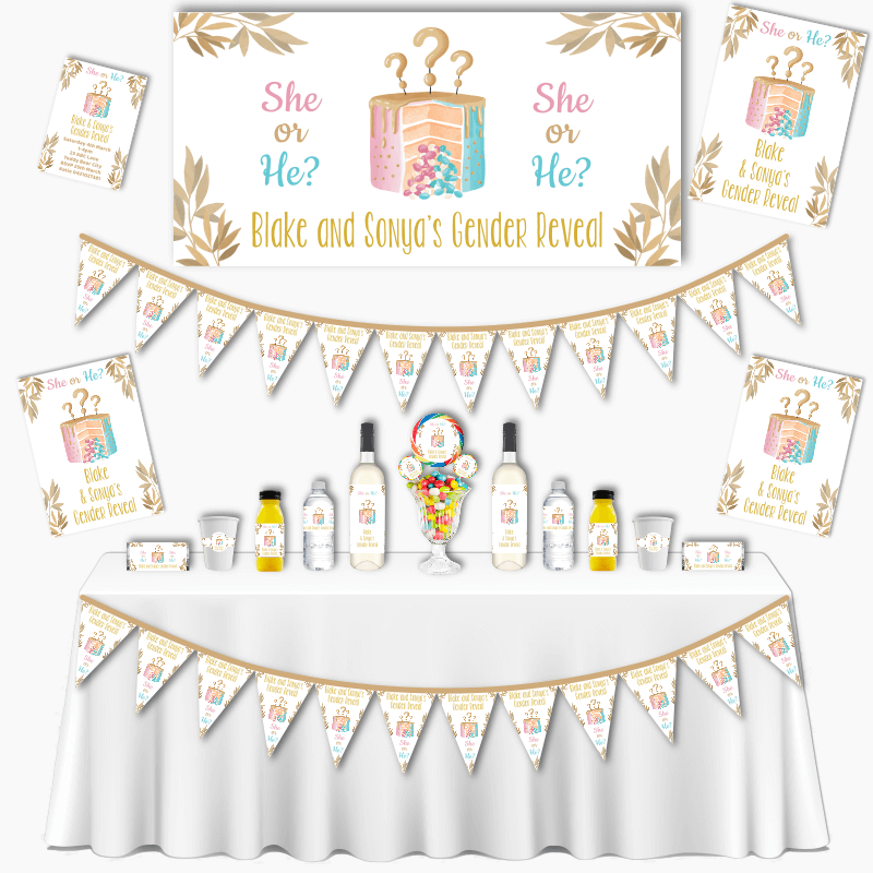 Personalised Pinata Cake Gender Reveal Party Decorations