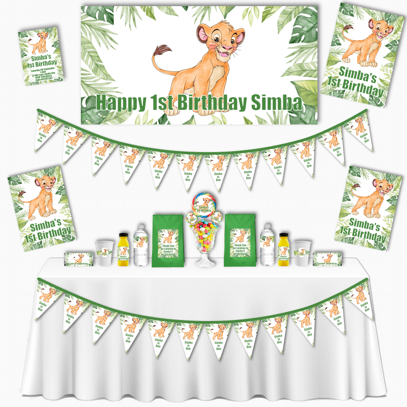 Personalised Simba the Lion King Party Decorations