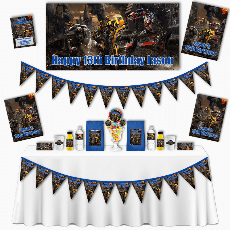Personalised Transformers Birthday Party Decorations