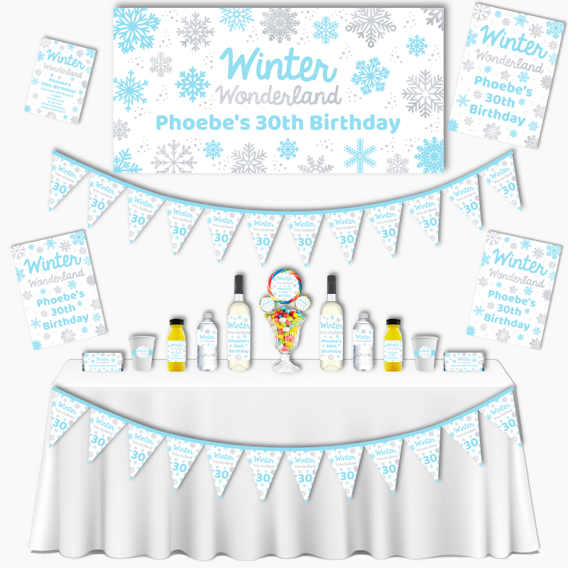 Personalised Winter Wonderland Party Decorations