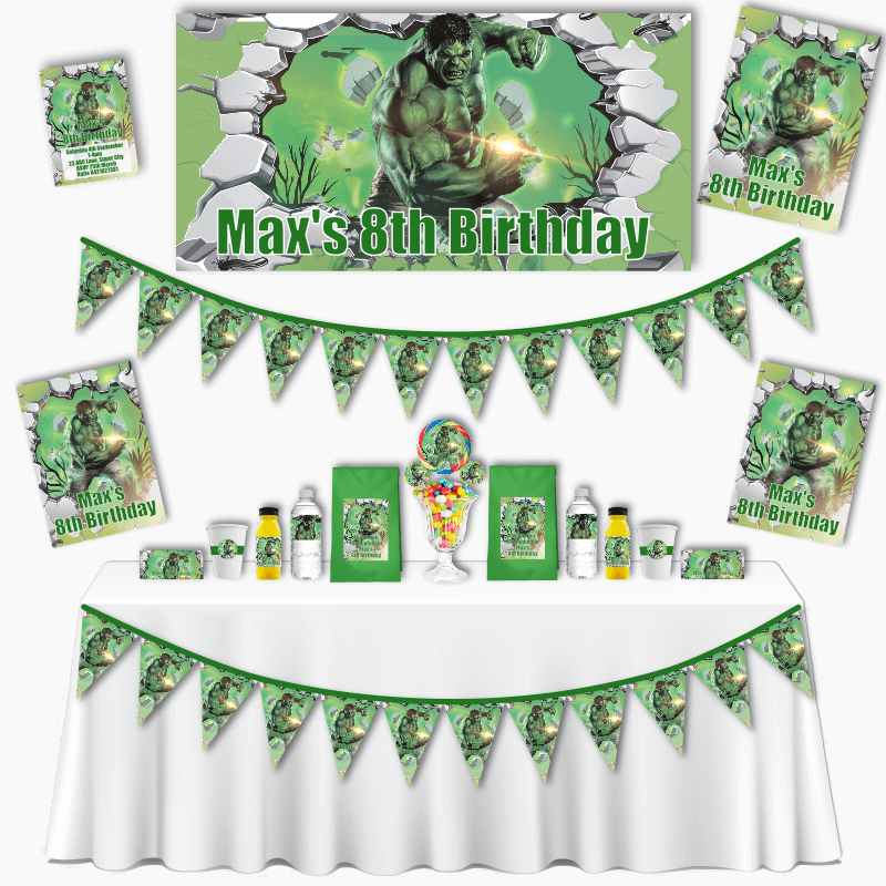 Personalised Incredible Hulk Party Decorations