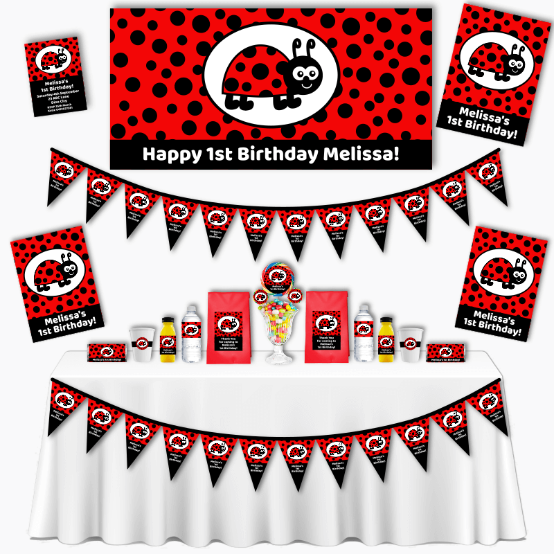 Personalised Lady Bug Party Decorations