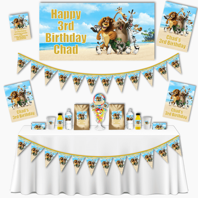 Personalised Madagascar Birthday Party Decorations