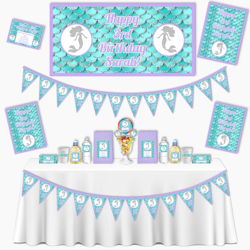 Beautiful Mermaid Scales Birthday Party Decorations 