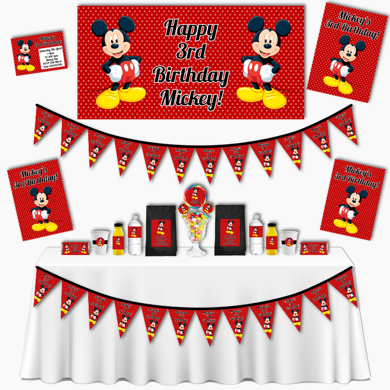 Personalised Mickey Mouse Birthday Party Decorations