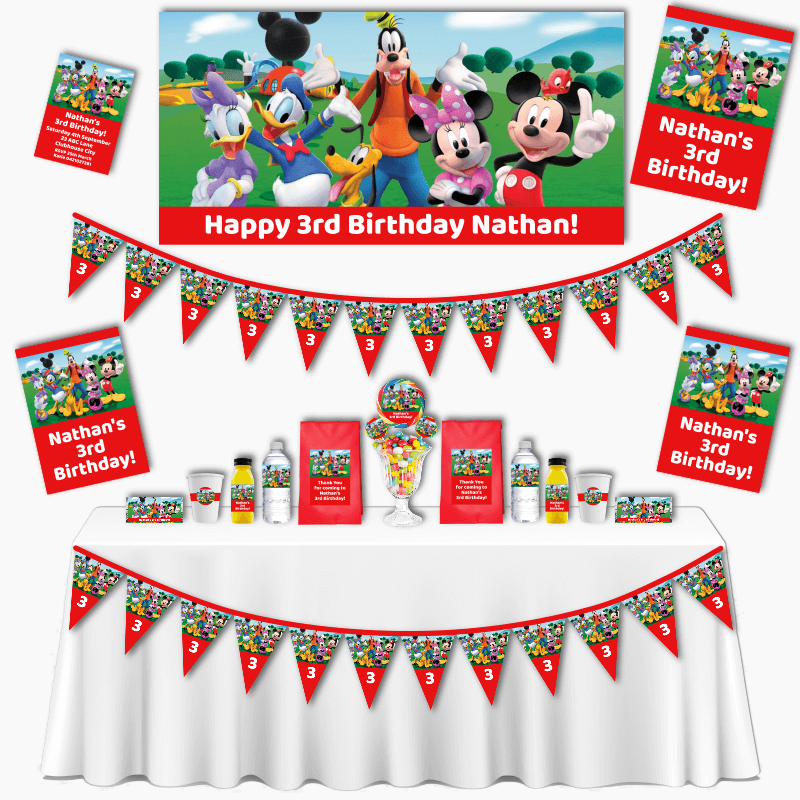 Personalised Mickey Mouse Clubhouse Birthday Party Decorations