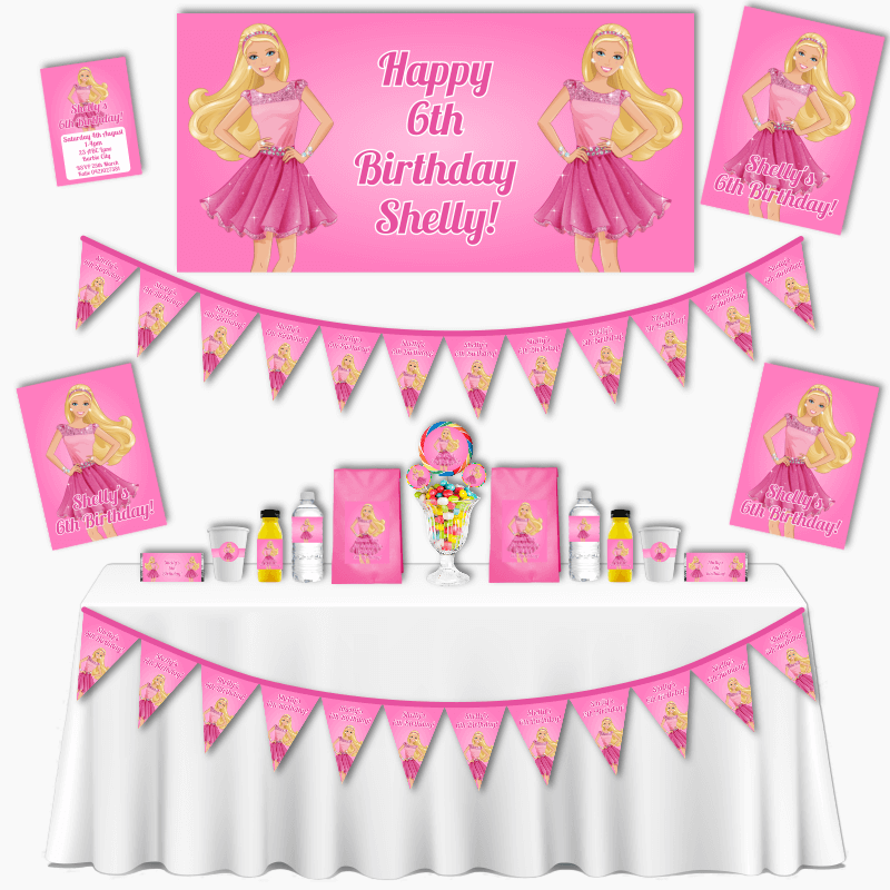 Personalised Barbie Birthday Party Decorations