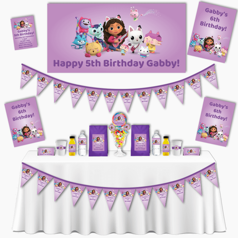 Personalised Gabby's Dollhouse Birthday Party Decorations