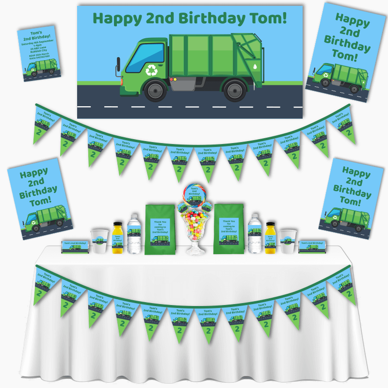 Personalised Garbage Truck Birthday Party Decorations