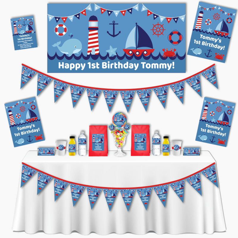 Personalised Nautical Sail Boat Party Decorations