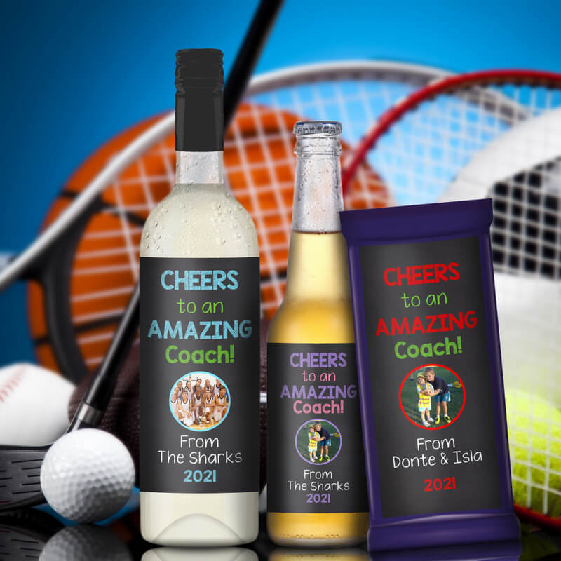 Personalised Sports Coach Gift Labels