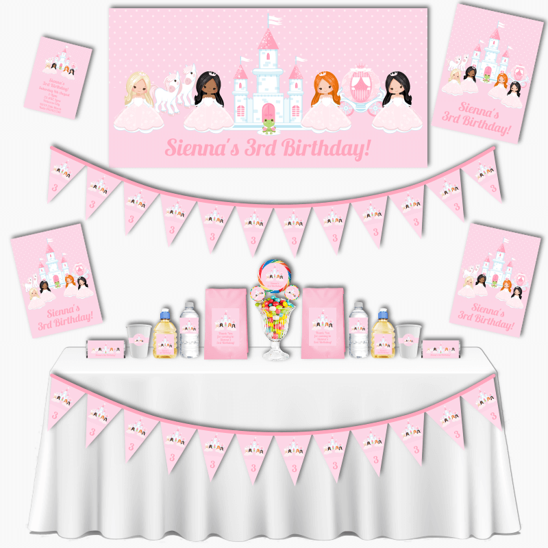 Personalised Pink Princess Party Decorations