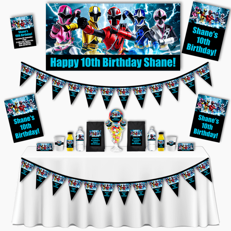 Personalised Power Rangers Birthday Party Decorations
