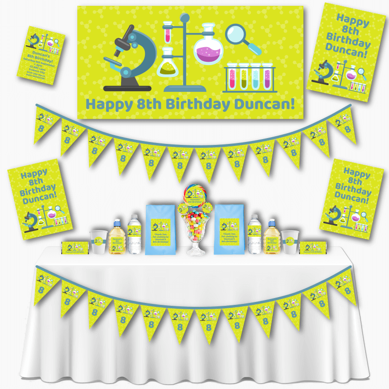 Personalised Science Birthday Party Decorations