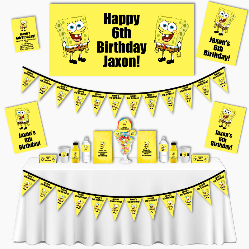 Personalised SpongeBob SquarePants Birthday Party Decorations