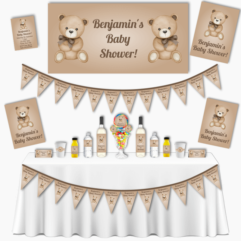 Personalised Teddy Bear Baby Shower Decorations