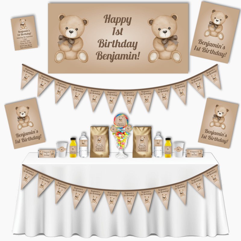 Personalised Teddy Bear Party Decorations