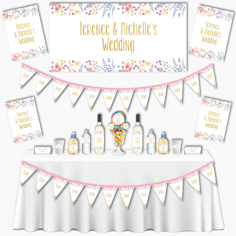 Personalised Wildflowers Wedding Decorations