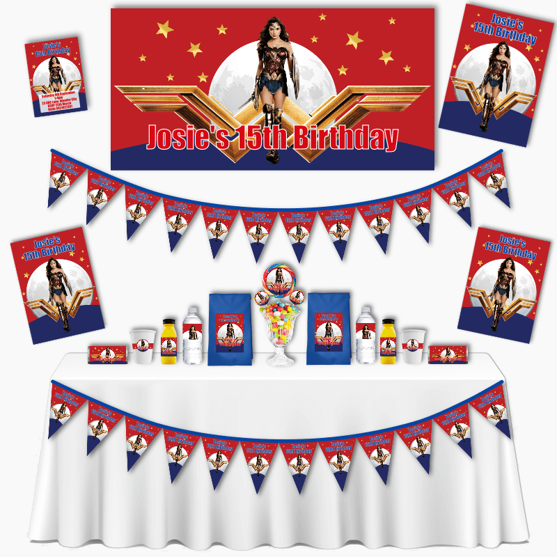 Personalised Wonder Woman Party Decorations