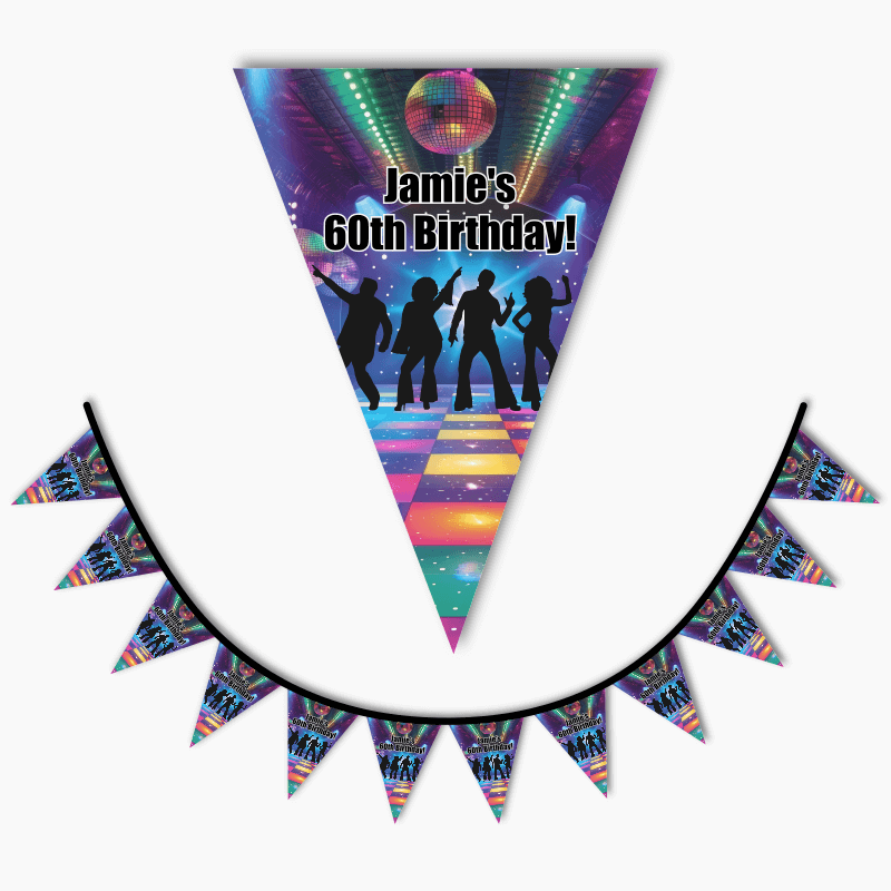 Personalised 1970s Disco Party Flag Bunting