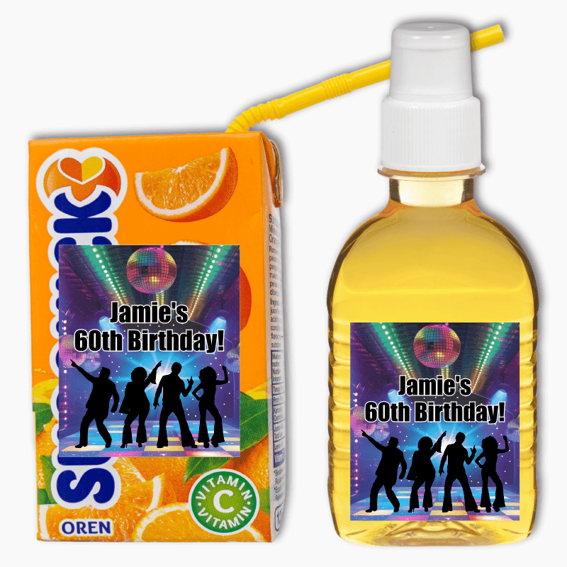 1970s Disco Birthday Party Rectangle Favour Stickers