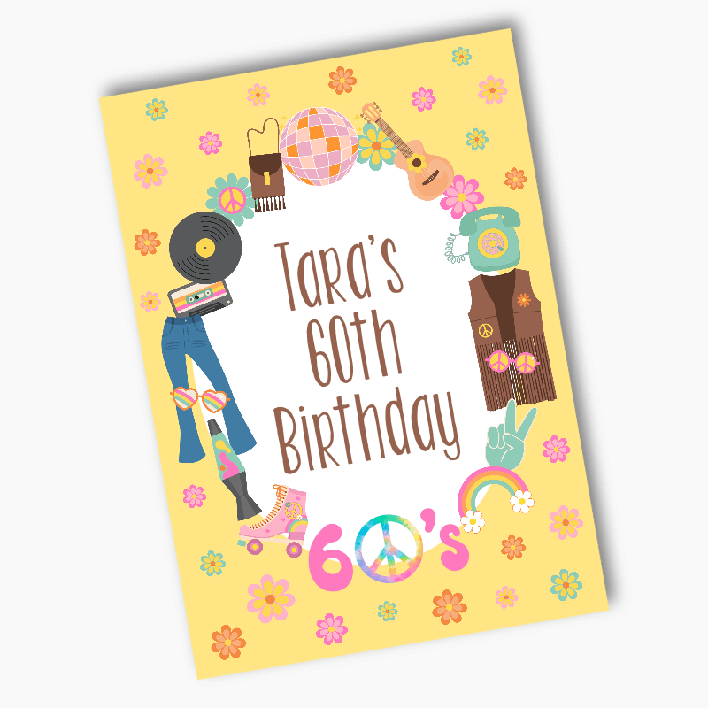 Personalised 60s Birthday Party Posters