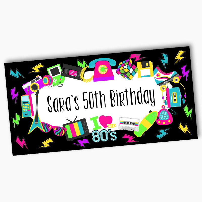 Personalised 80s Birthday Party Banners