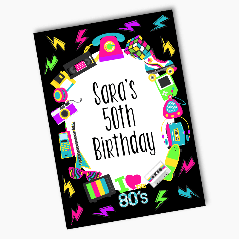 Personalised 80s Birthday Party Posters