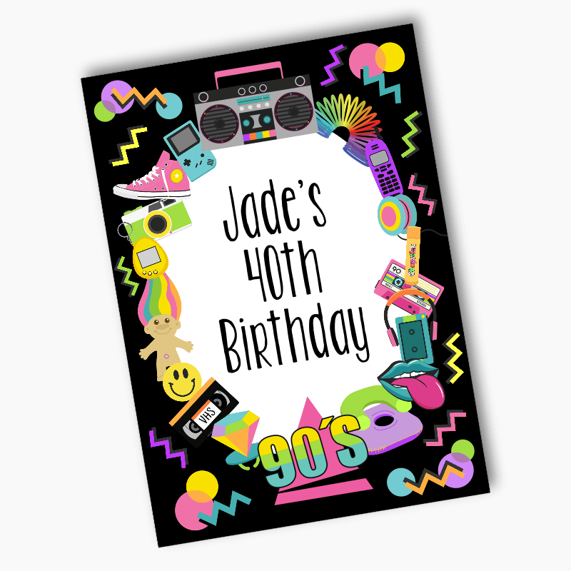 Personalised 90s Birthday Party Posters