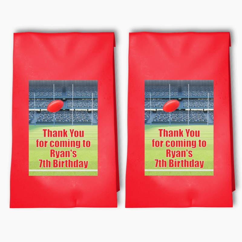 Personalised Aussie Rules Party Bags &amp; Labels