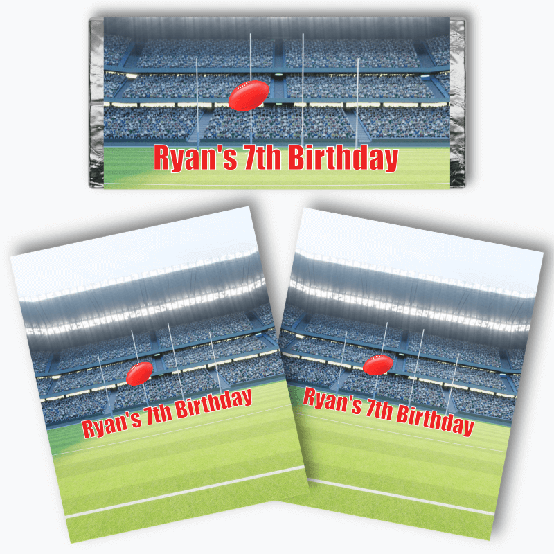 Personalised Aussie Rules Party Mini Chocolate Labels