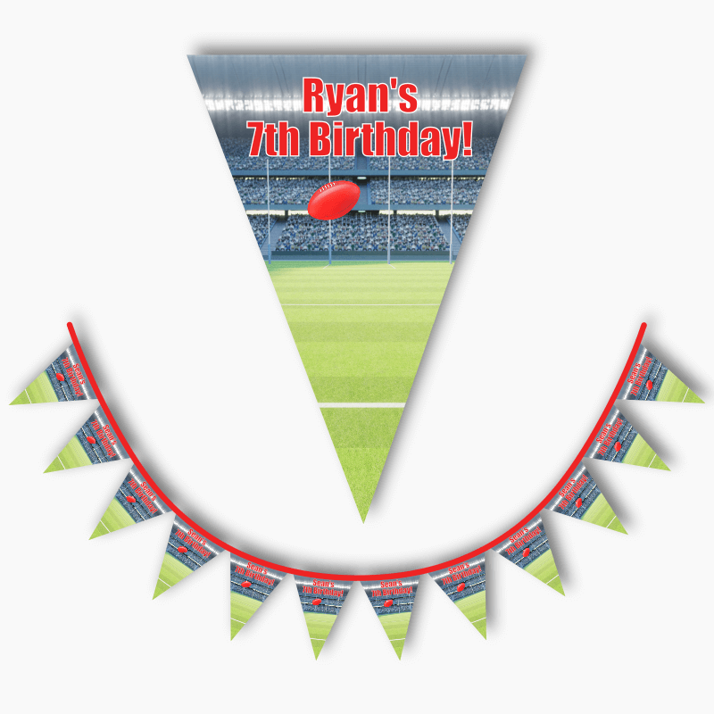Personalised Aussie Rules Football Party Flag Bunting