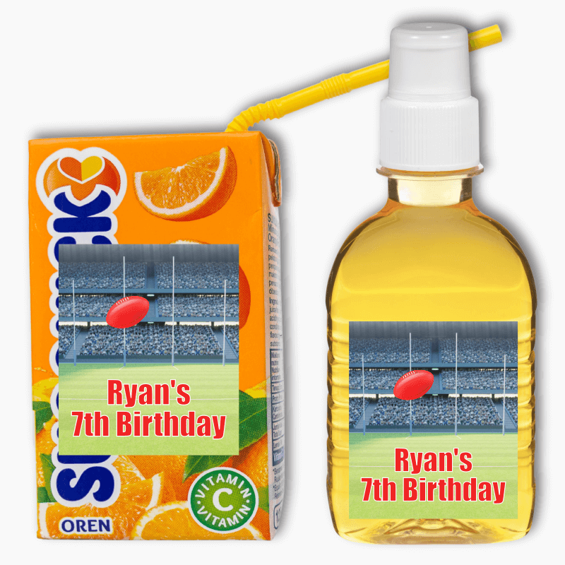 AFL Birthday Party Rectangle Drink Labels