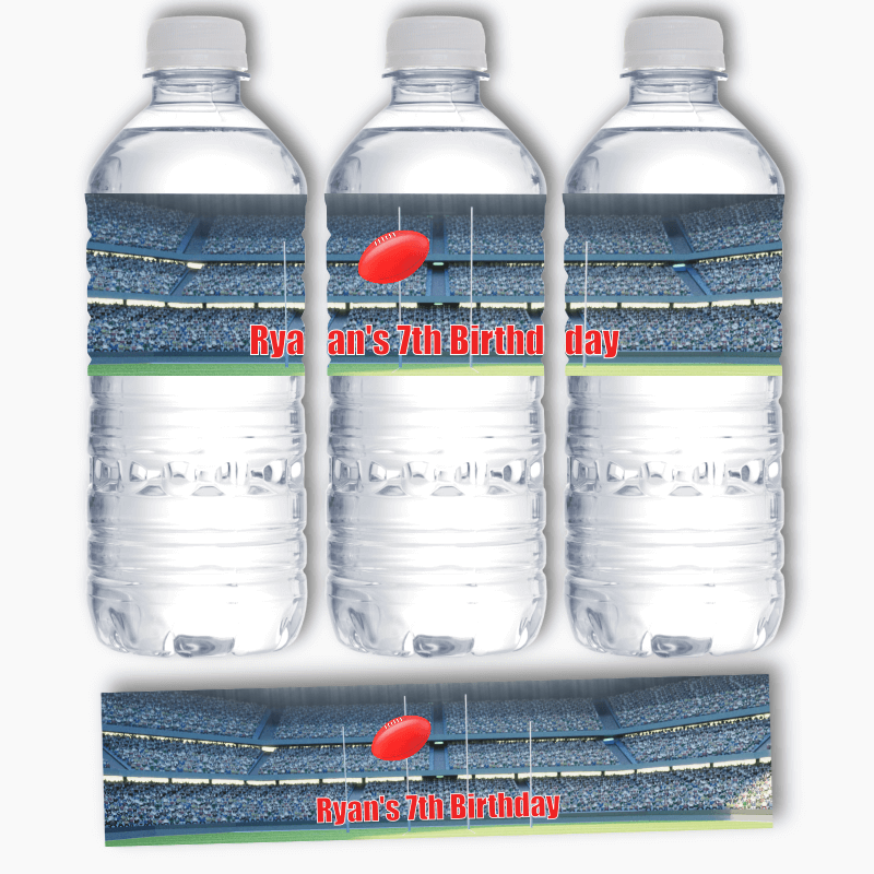 Personalised Aussie Rules Party Water Bottle Labels