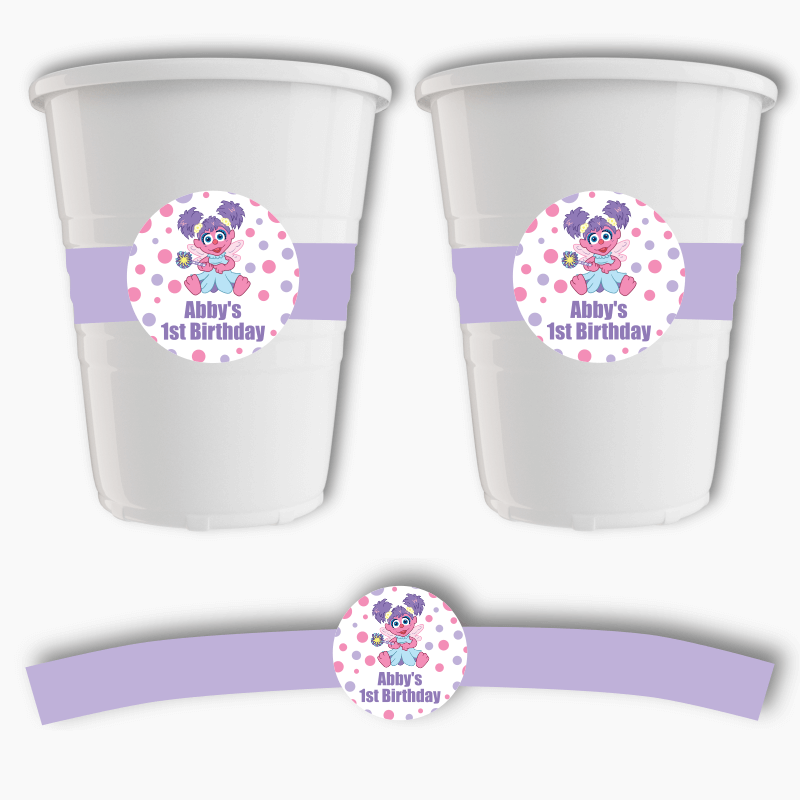 Personalised Abby Cadabby Party Cup Stickers